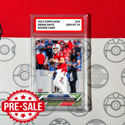 Graded 10 Drake Maye RC Rookie 2024 NFL Draft TOPPS NOW #10 Patriots 1st Start Football