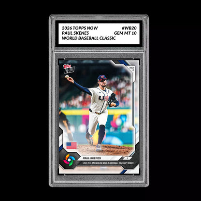 Graded 10 Paul Skenes 2026 Topps NOW #WB20 World Baseball Classic PRESALE Baseball