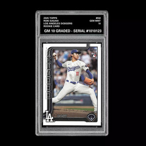 Graded 10 Roki Sasaki Rookie Card #558 2025 Topps Series 2 Los Angeles Dodgers Baseball
