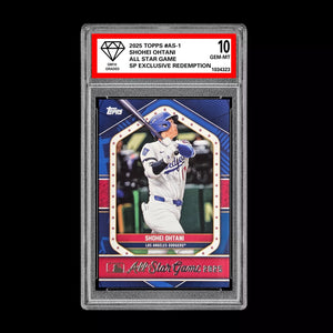 Graded 10 Shohei Ohtani 2025 Topps #AS-1 All Star Game SP Exclusive Redemption Baseball