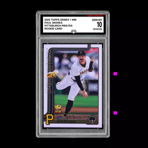 Graded 10 Paul Skenes 2025 Topps Series 1 Pittsburgh Pirates #98 Rookie Card Baseball