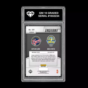 Graded 10 CAITLIN CLARK & ANGEL REESE 164 All Star RC ROOKIE 2024 Panini Instant Basketball