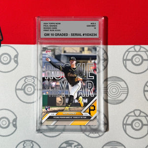 Graded 10 Paul Skenes NL ROY RC Of Year 2024 MLB Topps NOW OS-2 Rookie Baseball