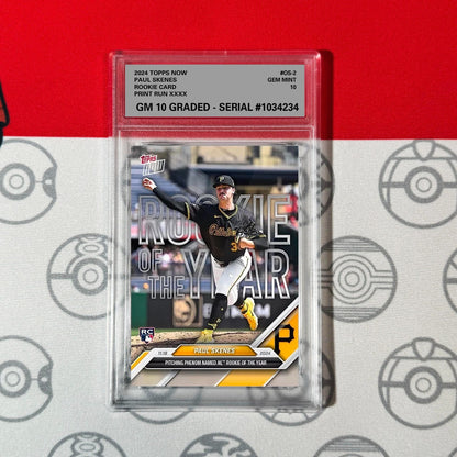 Graded 10 Paul Skenes NL ROY RC Of Year 2024 MLB Topps NOW OS-2 Rookie Baseball