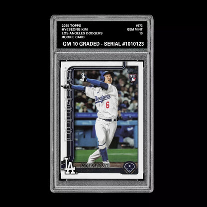 Graded 10 Hyeseong Kim Rookie Card #573 2025 Topps Series 2 Los Angeles Dodgers Baseball