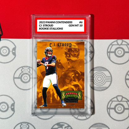 GRADED 10 CJ Stroud - 2023 Panini Contenders - "Rookie Stallions" Card #6 (RC) Football