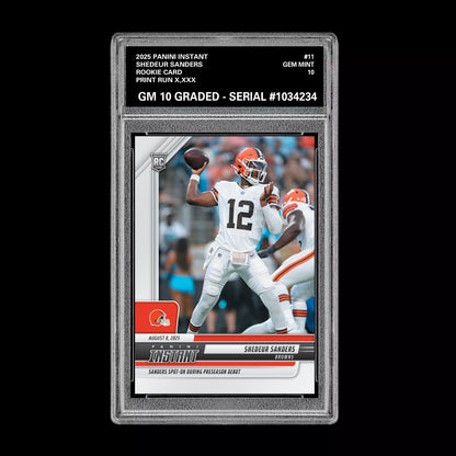 Graded 10 Shedeur Sanders - 2025 Panini Instant #11 RC Rookie Browns Football