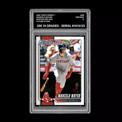 Graded 10 Marcelo Mayer Future Stars RC 2026  Topps Series 1 Boston Red Sox Baseball