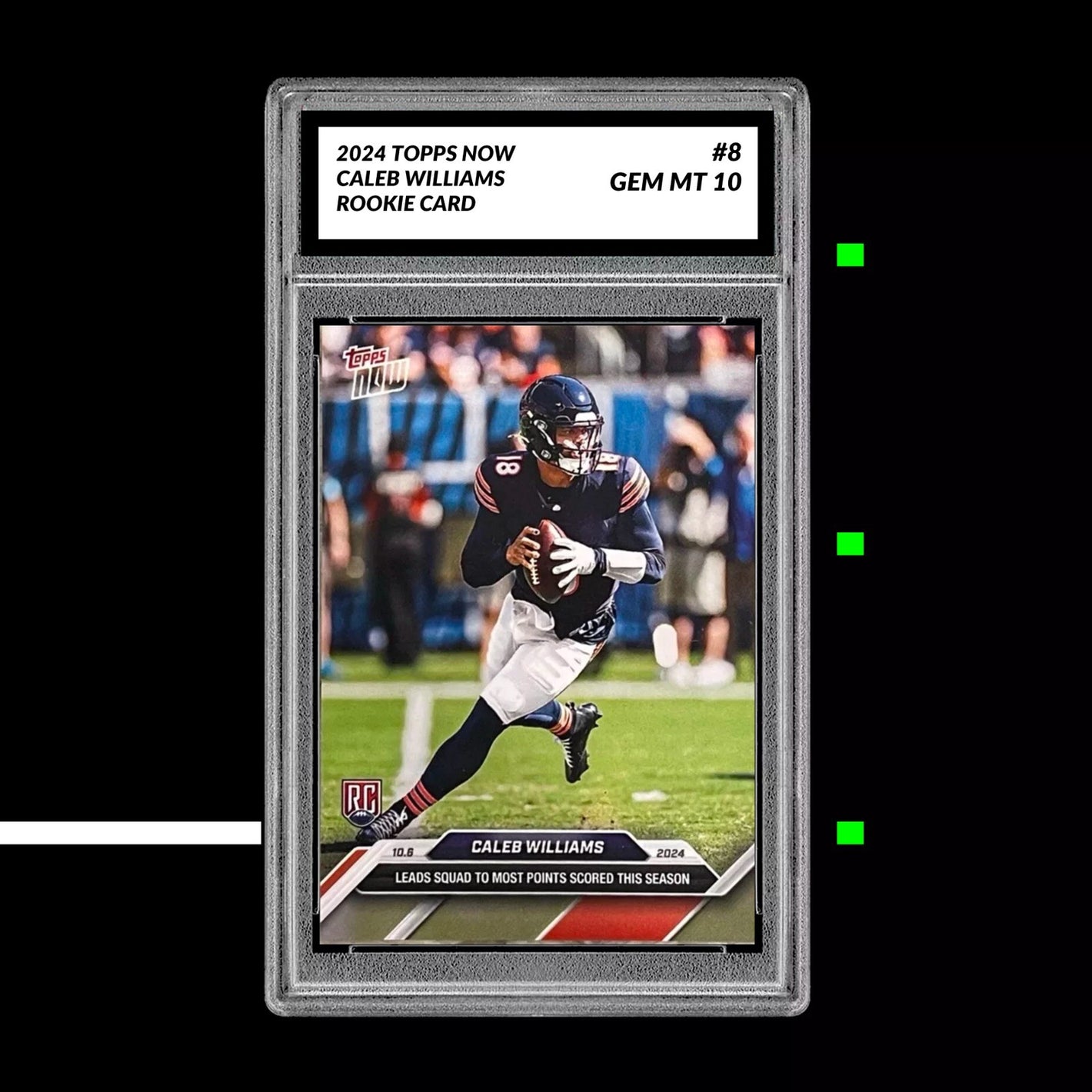 Graded 10 Caleb Williams #8 2024 Topps Now RC Rookie Card Most Points Scored Football