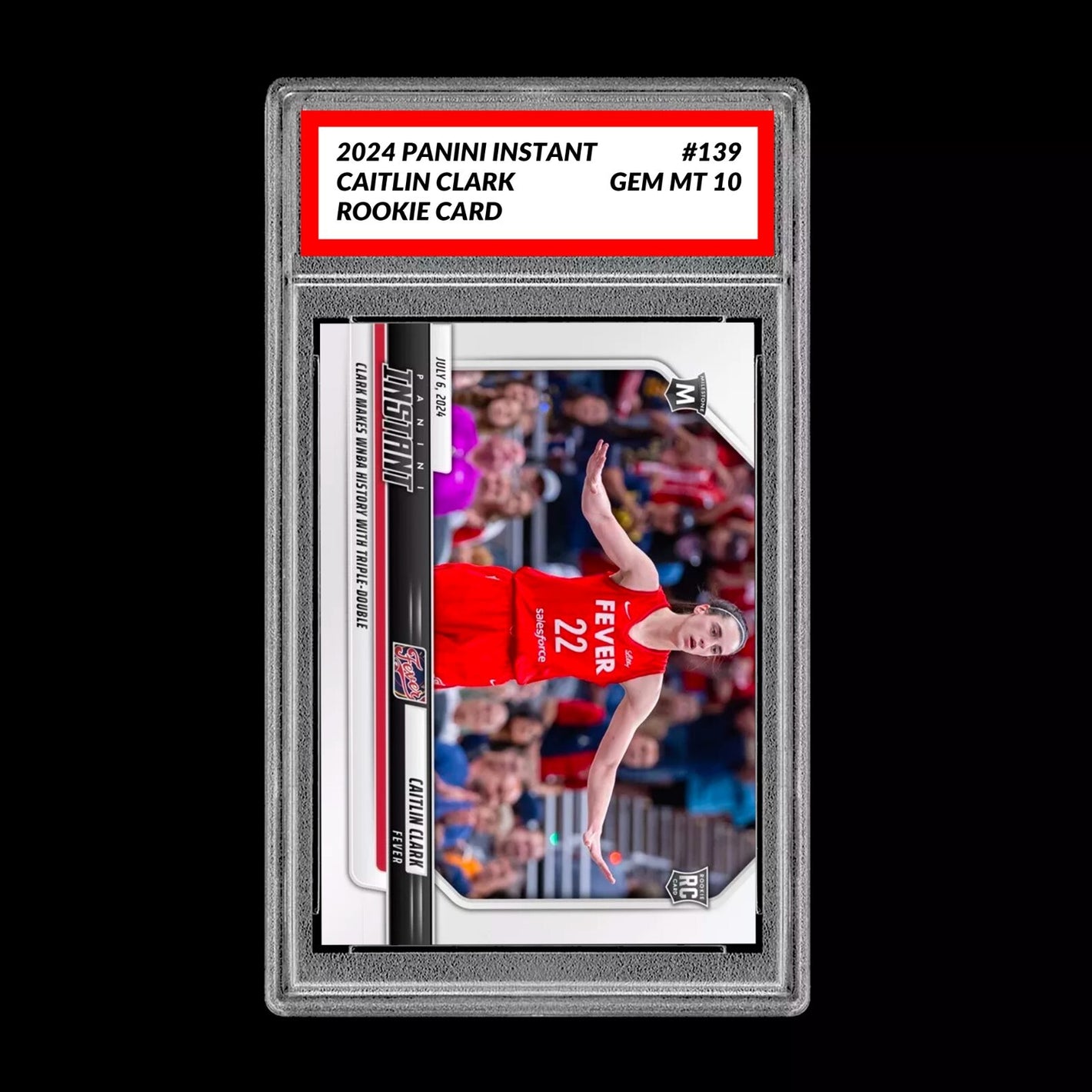 GRADED 10 Caitlin Clark #139 RC Rookie Card 2024 Panini Instant Indiana Fever Basketball