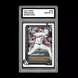 Graded 10 Roki Sasaki Rookie Card #558 2025 Topps Series 2 Los Angeles Dodgers Baseball