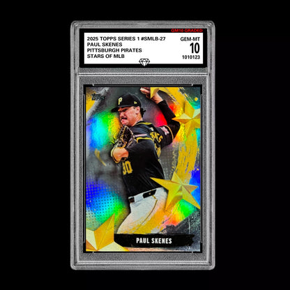 Graded 10 Paul Skenes 2025 Topps Stars of MLB Insert SMLB-27 Pittsburgh Pirates Baseball