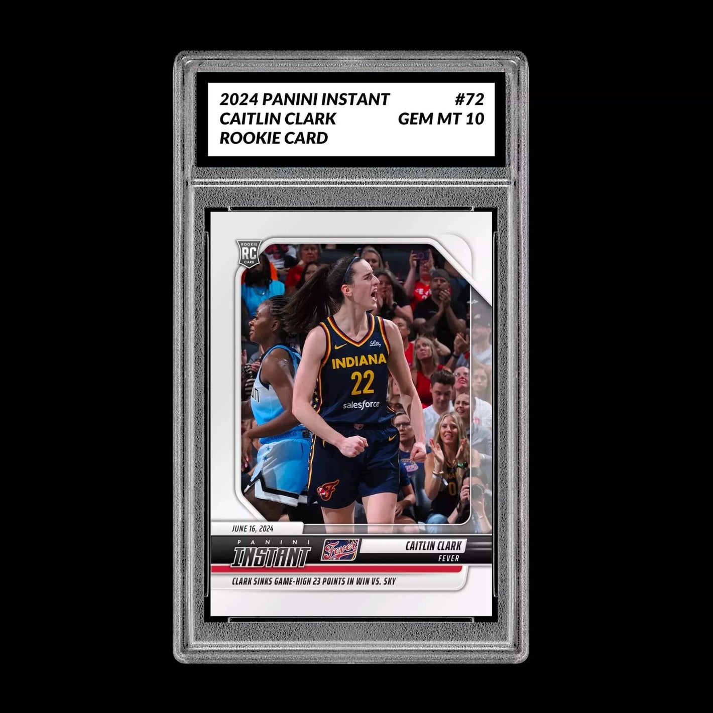 Graded 10 Caitlin Clark #72 2024 Panini Instant RC Rookie Card Indiana Fever Basketball