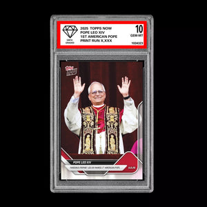 Graded 10 2025 Topps Now 1st American Pope #POPE Pope Leo XIV RC Rookie