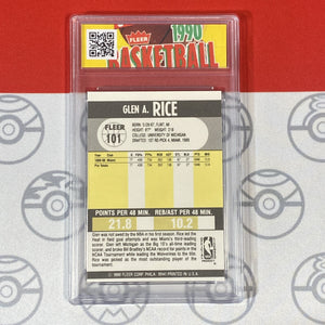 Graded 10 1990 Fleer Glen Rice Card 101 MINT Miami Heat  GEM MINT Basketball