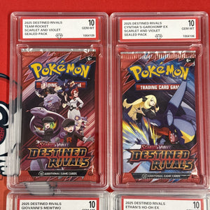 Graded 10 2025 Destined Rivals Art Set Of 4 Sealed Booster Card Pack Team Rocket