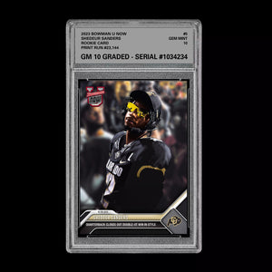 SHEDEUR SANDERS 2023 BOWMAN U NOW GRADED 10 ROOKIE CARD COLORADO BUFFALOES RC Football