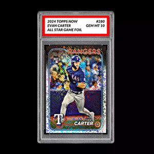 Graded 10 Evan Carter 2024 Topps #280 RC Rookie Card All Star Game Foil Baseball