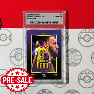 Graded 10 LEBRON BRONNY JAMES JR 2024/25 Topps Now #1 RC ROOKIE LAKERS Basketball
