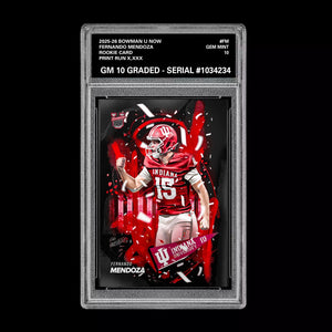 Graded 10 Fernando Mendoza #FM 2025-26 Bowman U NOW RC Rookie Card #CSFM-A Football