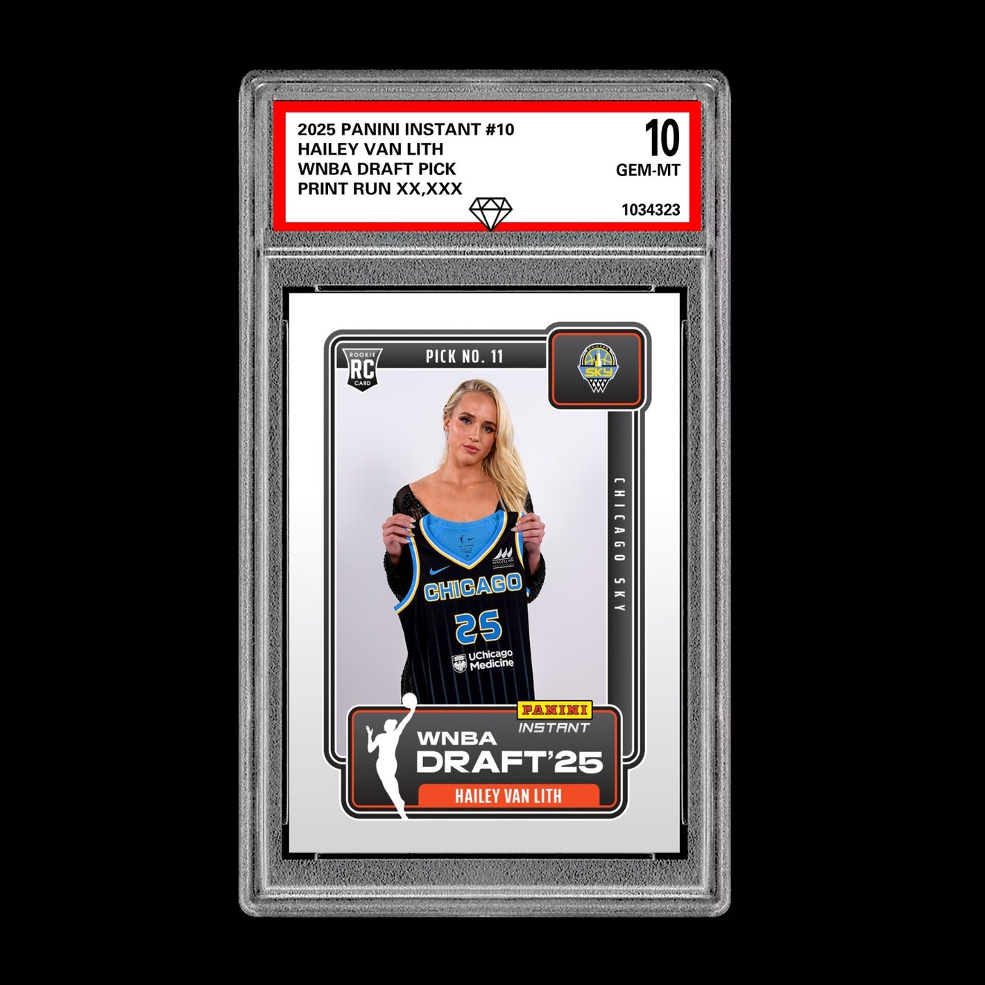 Graded 10 Hailey Van Lith 2025 Panini Instant Draft 1st RC Rookie Card CHICAGO  Basketball