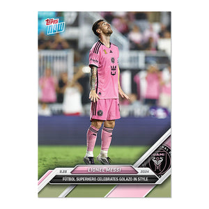 Graded 10 LIONEL MESSI #134 CLEBRATES GOLAZO 2024 TOPPS NOW MLS LEAGUE Soccer