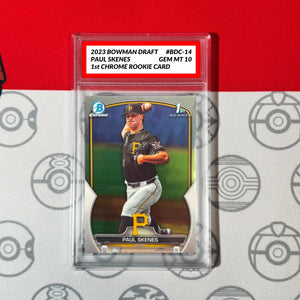 Graded 10 Paul Skenes RC 2023 1st Bowman CHROME Draft #BDC-14 Topps Rookie Card Baseball