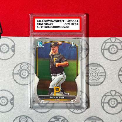 Graded 10 Paul Skenes RC 2023 1st Bowman CHROME Draft #BDC-14 Topps Rookie Card Baseball