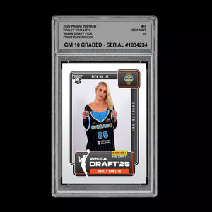 Graded 10 Hailey Van Lith 2025 Panini Instant Draft 1st RC Rookie Card CHICAGO  Basketball