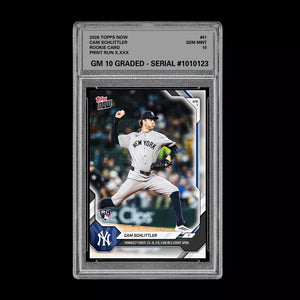 Graded 10 Cam Schlittler Rookie RC Card #41 2026 Topps NOW Yankees  Baseball
