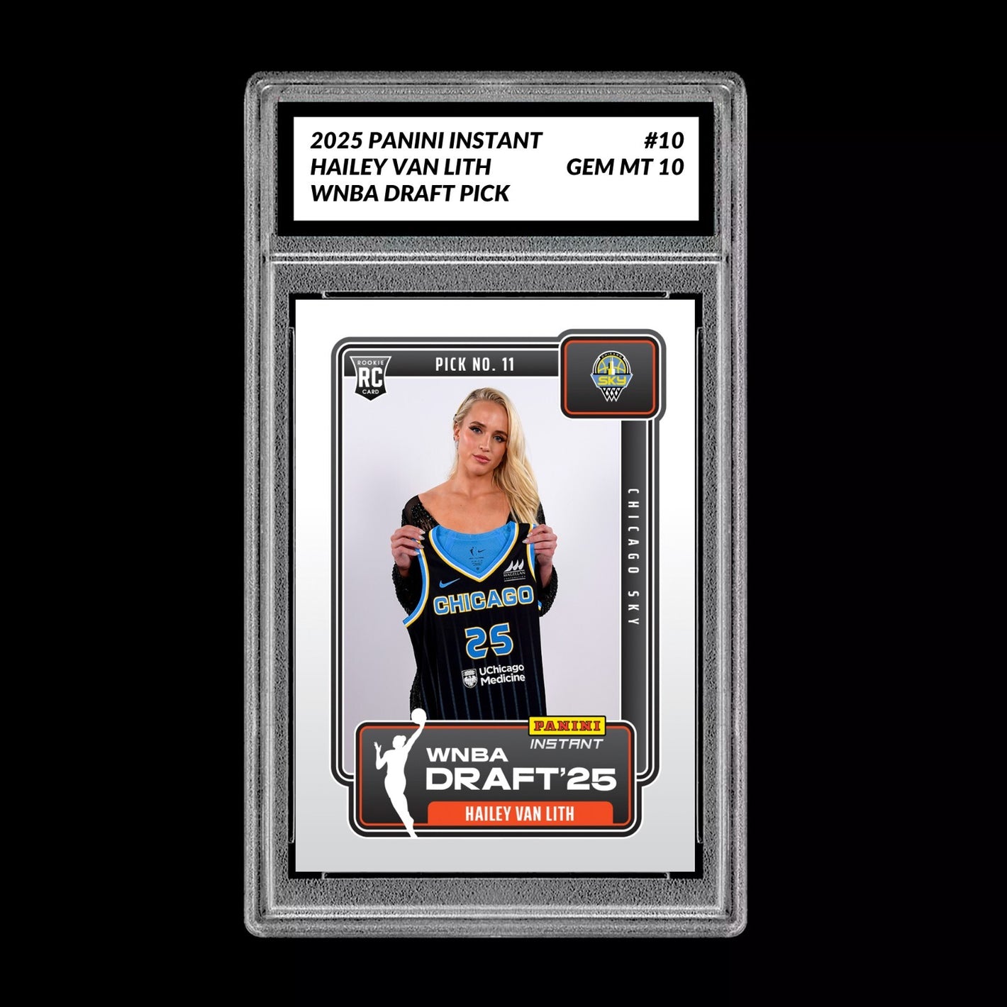 Graded 10 Hailey Van Lith 2025 Panini Instant Draft 1st RC Rookie Card CHICAGO  Basketball