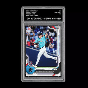 Graded 10 Owen Caissie Rookie Card 26 2026 Topps NOW Miami Marlins PRESALE Baseball