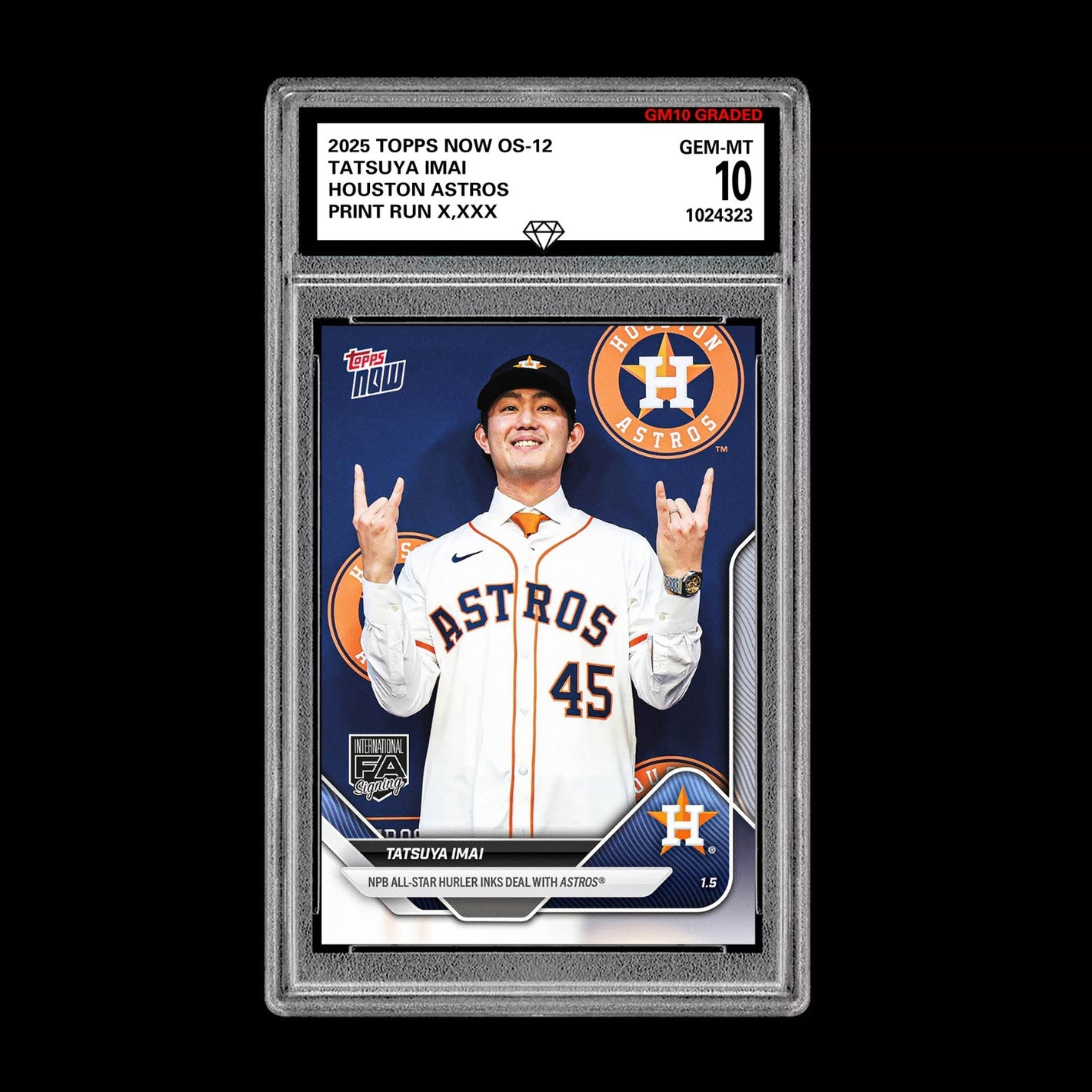 Graded 10 Tatsuya Imai 2025 MLB Topps NOW #OS-12 Houston Astros Card RC Rookie Baseball