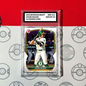 Graded 10 Jacob Wilson #BD-121 Oakland Athletics 2023 Topps 1st Bowman Draft Baseball
