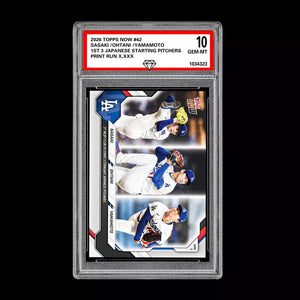 Graded 10 Ohtani Sasaki Yamamoto # 42 2026 Topps NOW Dodgers PRESALE Baseball