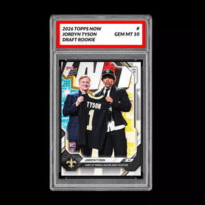 Graded 10 Jordyn Tyson 2026 TOPPS NOW RC Rookie Card Saints Football