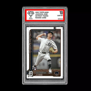 Graded 10 Jackson Jobe Rookie Card #490 2025 Topps Series 2 Detroit Tigers Baseball