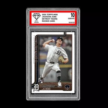 Graded 10 Jackson Jobe Rookie Card #490 2025 Topps Series 2 Detroit Tigers Baseball