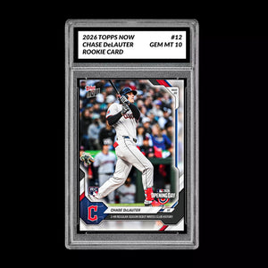 Graded 10 Chase DeLauter RC Rookie #12 2026 Topps Now MLB Opening Day  Baseball