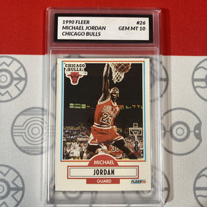 Graded 10 Michael Jordan 1990 Fleer Basketball Card #26 10 GEM MINT Card Slab  Basketball