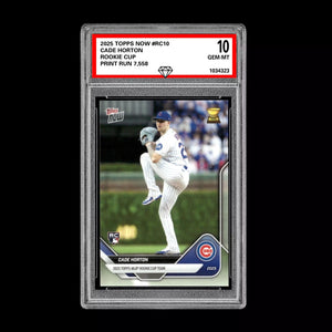 Graded 10 Cade Horton 2025 Topps Now Rookie Cup Chicago Cubs Baseball