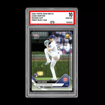 Graded 10 Cade Horton 2025 Topps Now Rookie Cup Chicago Cubs Baseball