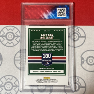 Graded 10 JACKSON HOLLIDAY 2022 Panini  USA 1st Baseball Card #1 Draft Pick Baseball