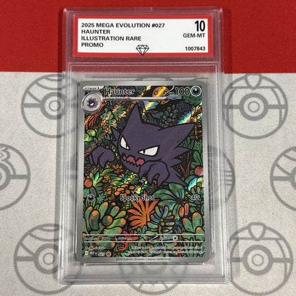 Graded 10 Haunter 027 2025 Mega Evolution Illustration Rare Promo GM10 PFL
