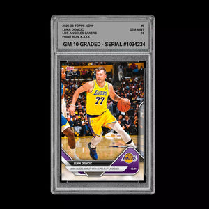 Graded 10 LUKA DONCIC #5 2025-26 TOPPS NOW Basketball LAKERS  Basketball
