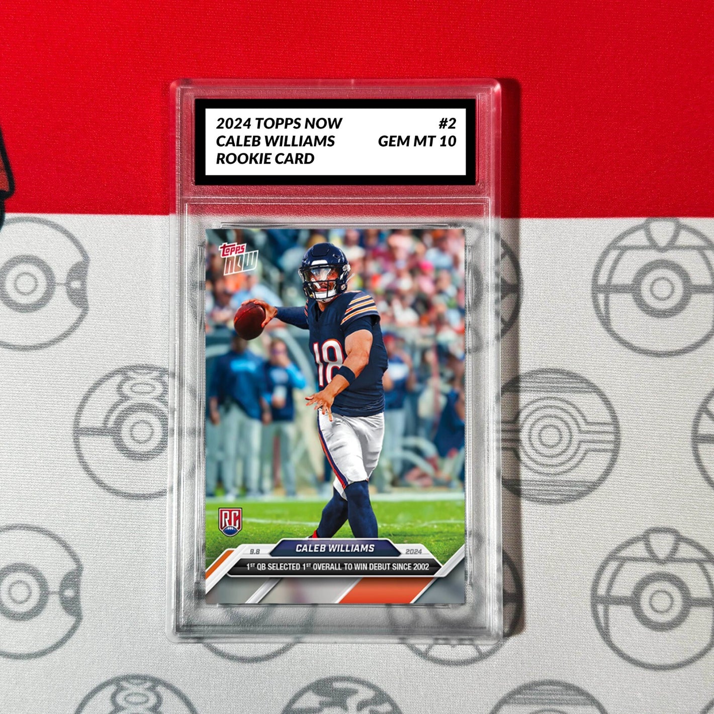 Graded 10 Caleb Williams #2 RC NFL Bears Rookie 2024 Topps Now 1st Draft Football
