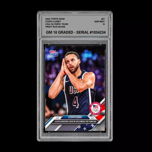 Graded 10 Steph Curry 2024 USA Olympic Team Basketball Games TOPPS NOW Card #27 Basketball