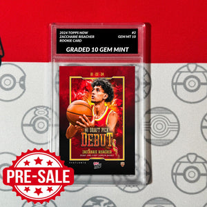 Graded 10 Zaccharie Risacher #1 Draft Pick Debut #2 Hawks 2024 Topps Now Basketball