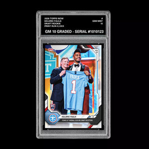 Graded 10 Keldric Faulk 2026 TOPPS NOW RC Rookie Card Titans PRESALE Football