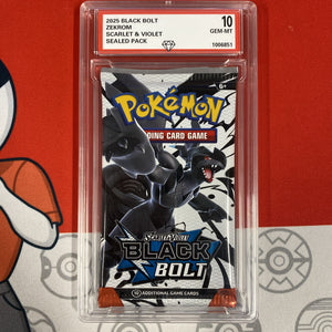 Graded 10 2025 Black Bolt Zekrom Art Sealed Booster Cards Pack
